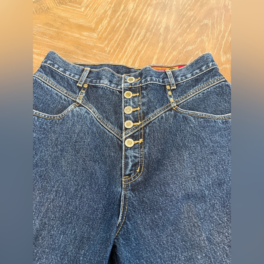 Lawman Western High Rise Denim Jeans with Button Detail